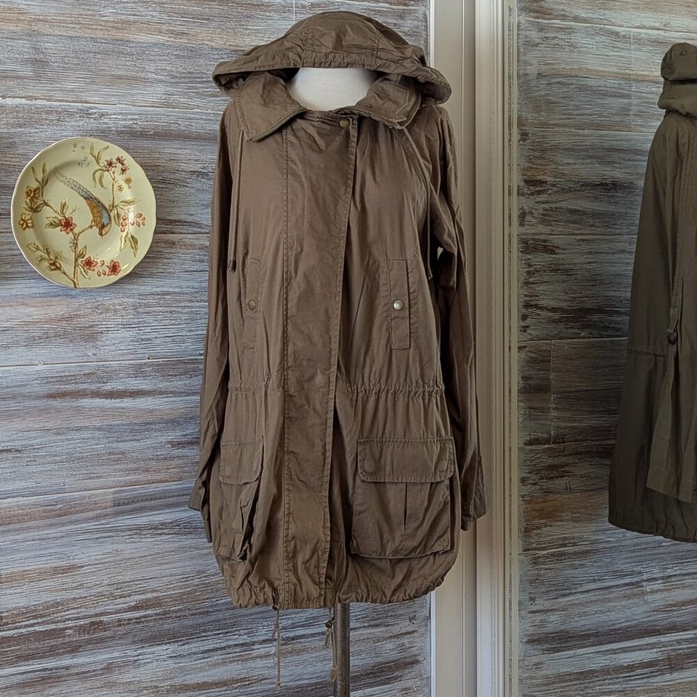 Velvet by Graham and Spencer Utility Military Hooded Army Green Jacket